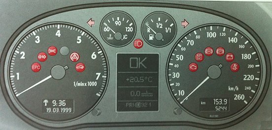 a3 8p dashboard ligths