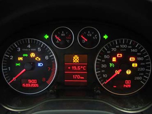 dash lights audi 8p a3