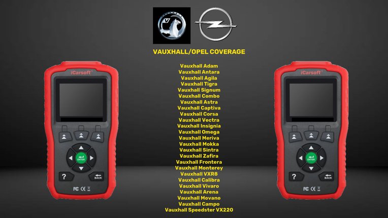 ICARSOFT OP V1.0 VAUXHALL OPEL COVERAGE LIST CARS DIAGNOSTIC WORLD