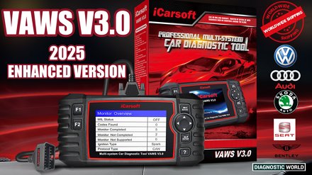 2025 iCarsoft VAWS V3.0 Enhanced Version Genuine Official VW Audi Seat Skoda Bentley