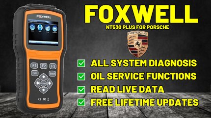 Porsche Foxwell NT530 Plus for engine abs psm airbag transmission service reset over revs