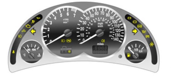 tigra d dashboard WARNING LIGHTS SYMBOLS