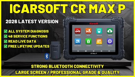 iCarsoft CR MAX P Bluetooth Professional OBD2 ALL VEHICLES Service Function Scan Diagnostic Tool Package UK Seller Stockist Diagnostic World