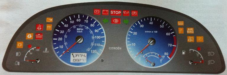 xsara dash warning light