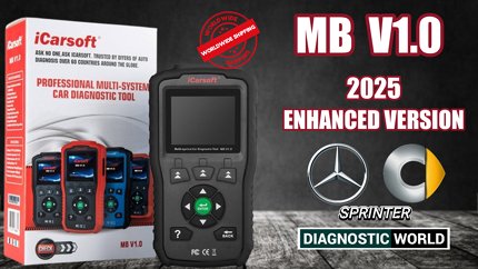 2025 iCarsoft MB V1.0 Enhanced Version Software Genuine Official MERCEDES BENZ SMART SPRINTER Diagnostic Scan Tool