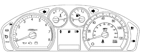 Chevrolet Aveo speedo dash warning symbol lamps