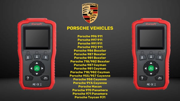 icarsoft POR v1.0 PORSCHE vehicle coverage diagnostic world