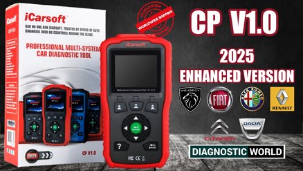 2025 iCarsoft CP V1.0 Enhanced Version Software Genuine Official CITROEN PEUGEOT RENAULT DACIA ALFA ROMEO ABARTH FIAT Diagnostic Scan Tool