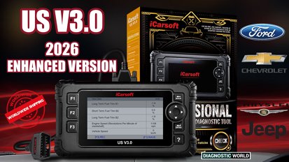 2026 iCarsoft US V3.0 Enhanced Version Software Genuine Official FORD CHEVROLET CHRYSLER JEEP HUMMER PONTIAC GMC SATURN Diagnostic Scan Tool