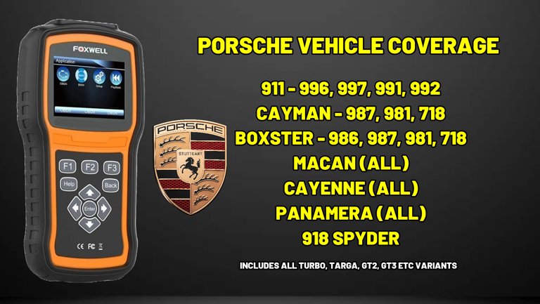 PORSCHE FOXWELL NT530 PLUS VEHICLE COVERAGE
