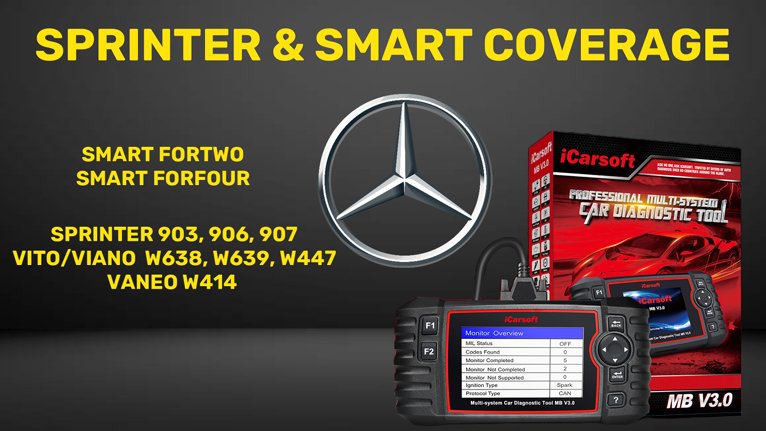 ICARSOFT MB V3.0 MERCEDES SPRINTER SMART COVERAGE LIST DIAGNOSTIC WORLD