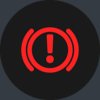 Original Land Rover Defender brake exclimation mark light turn off