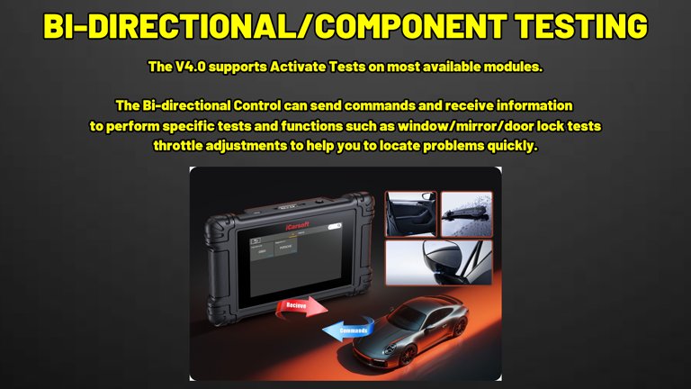 ICARSOFT POR V4.0 BI DIRECTIONAL COMPONENT TESTING