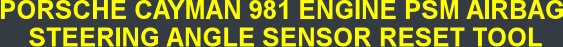 PORSCHE CAYMAN 981 ENGINE PSM AIRBAG  STEERING ANGLE SENSOR RESET TOOL